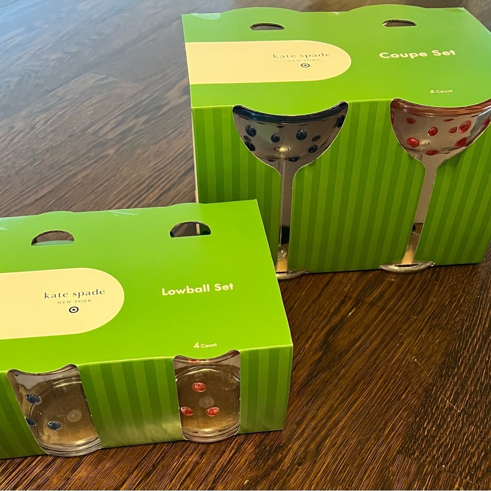 Kate Spade Lowball and Coupe Glass Sets (8 glasses total)